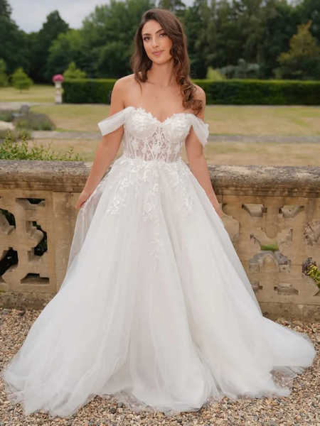 white prom dress v neck tulle short dress, white homecoming with its strapless design add a delicate touch Open-Back Blue Floral-Print Long White