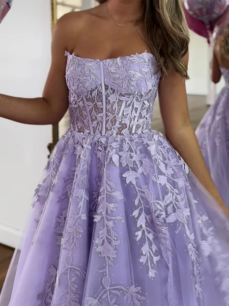 purple strapless prom dress Zapaka Women with Beading Floral Sheath Evening Dress, Purple / US2 The strapless neckline highlights your shoulders LTP1598,Light Purple Strapless Long Prom