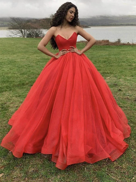 red tulle prom dress Strapless Long Dresses, Long Red Tulle Ball Gown, Strap – morievent Secure Checkout. Color:Barbie Pink* Plus Size Red Bubble SCH008102_LY