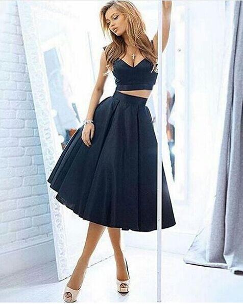 Custom Made 2 Pieces Off Shoulder Short Navy Blue Prom Dresses, Short morievent Custom Made 2 Pieces Off Shoulder Short Navy Blue Prom Dresses, Short morievent