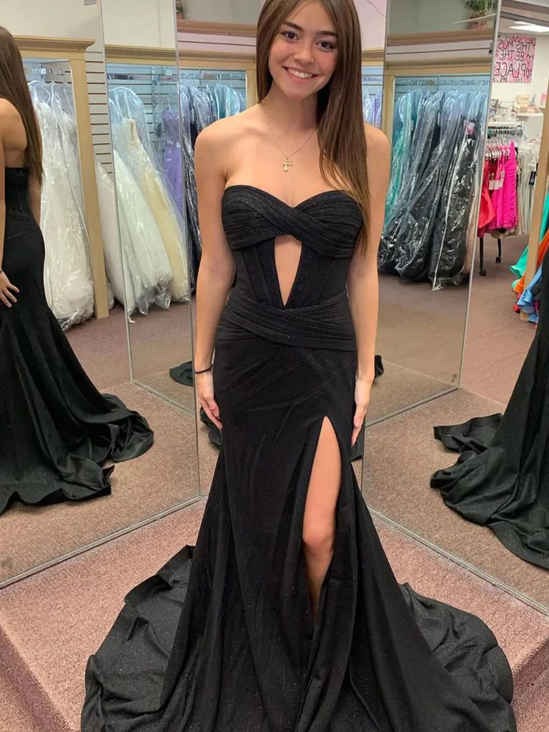 Sweetheart Neck Black Mermaid Long Prom Dresses, Sweetheart Neck Black morievent Sweetheart Neck Black Mermaid Long Prom Dresses, Sweetheart Neck Black morievent