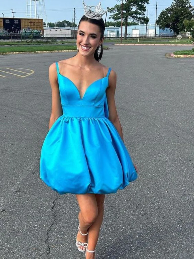 Cute V Neck Short White Pink Blue Prom Dresses, Cute V Neck Short Whit morievent Cute V Neck Short White Pink Blue Prom Dresses, Cute V Neck Short Whit morievent