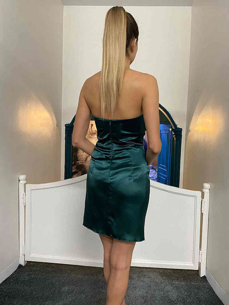 Short Strapless Green Blue Prom Dresses, Strapless Short Blue Green Fo morievent Short Strapless Green Blue Prom Dresses, Strapless Short Blue Green Fo morievent