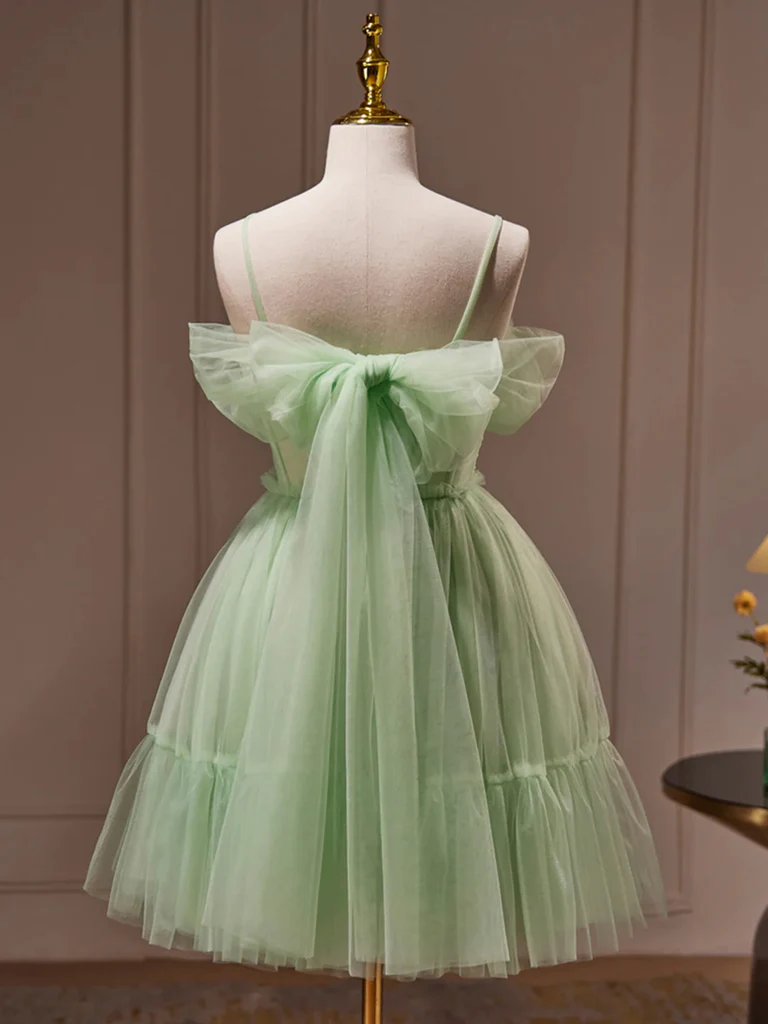 short green graduation dress Sweetheart Neck Off the Shoulder Short Green Prom Dresses, Short Green Eip Collection