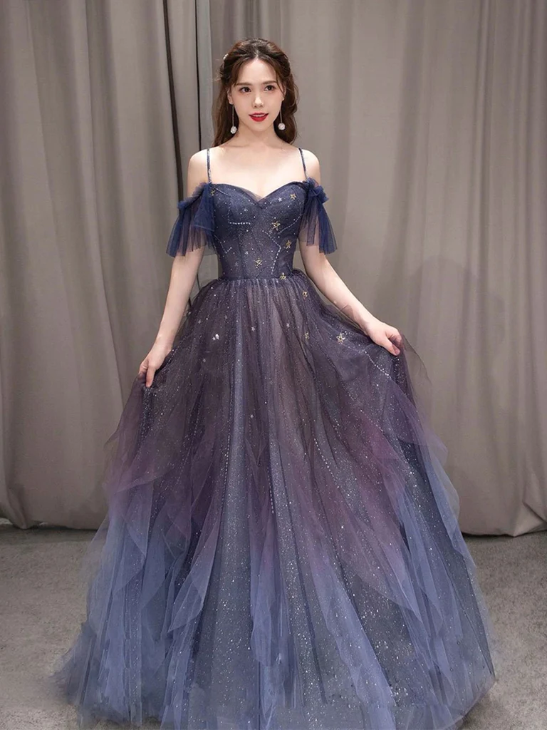 Off the Shoulder Blue Purple Ombre Tulle Prom Dresses, Off Shoulder Bl morievent Off the Shoulder Blue Purple Ombre Tulle Prom Dresses, Off Shoulder Bl morievent
