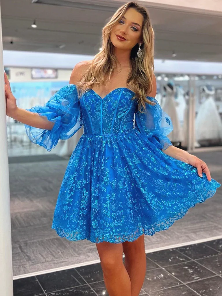 Lacy blue dress outlet