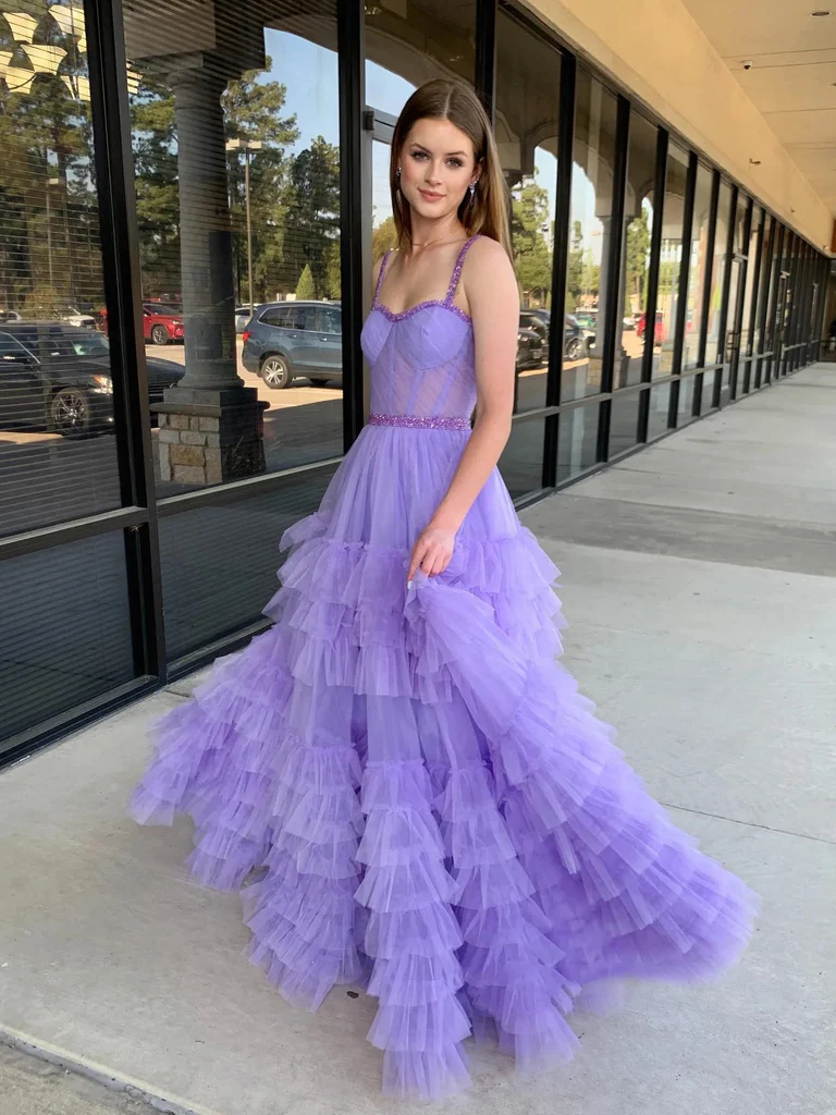 Beaded A Line Sweetheart Neck Lilac/Black Long Prom Dresses,Purple/Bla morievent Beaded A Line Sweetheart Neck Lilac/Black Long Prom Dresses,Purple/Bla morievent