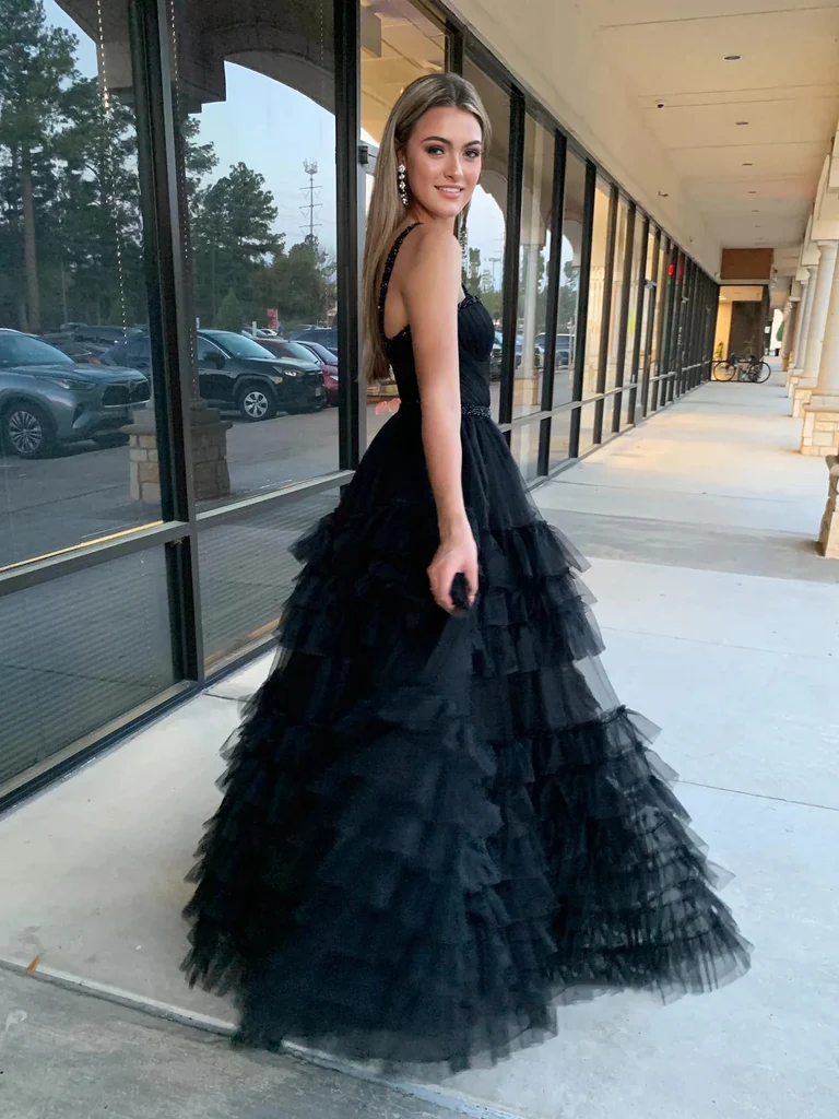 Beaded A Line Sweetheart Neck Lilac/Black Long Prom Dresses,Purple/Bla morievent Beaded A Line Sweetheart Neck Lilac/Black Long Prom Dresses,Purple/Bla morievent