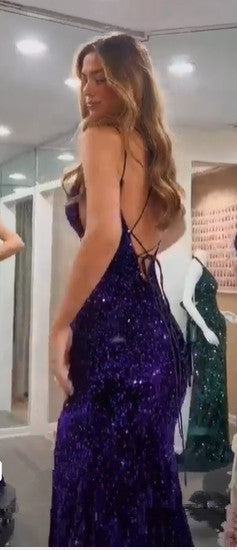 Deep V Neck Blue Mermaid  Backless Prom Dresses, Open Back Blue Mermaid Formal Evening Dresses