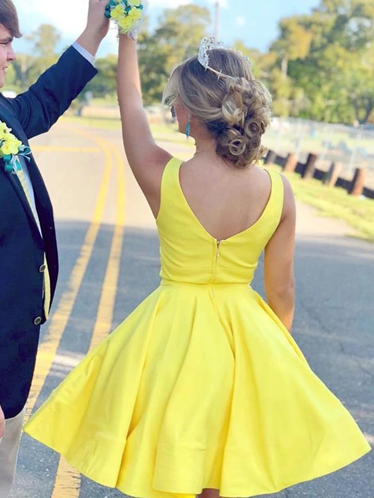 Yellow short prom dresses hotsell