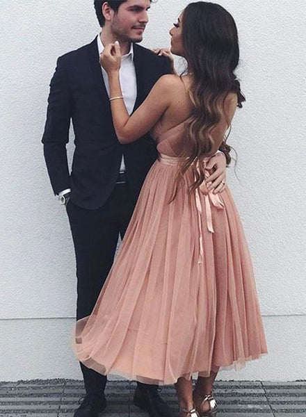 A Line V Neck Backless Prom Dresses, V Neck Backless Formal Dress, Graduation/Homecoming Dresses