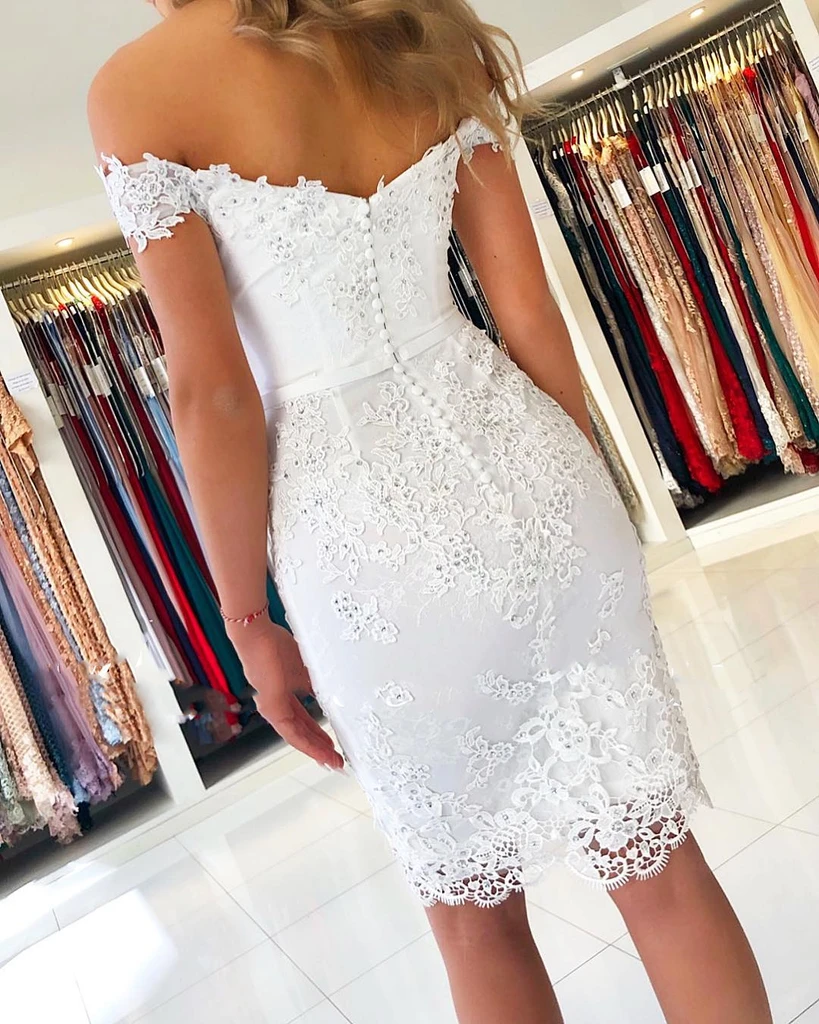 short mermaid dresses prom Simple purple lace short mermaid prom dress, lace homecoming dress