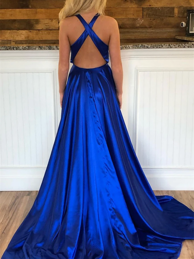 Amazon.com: Royal Blue Simple Gown