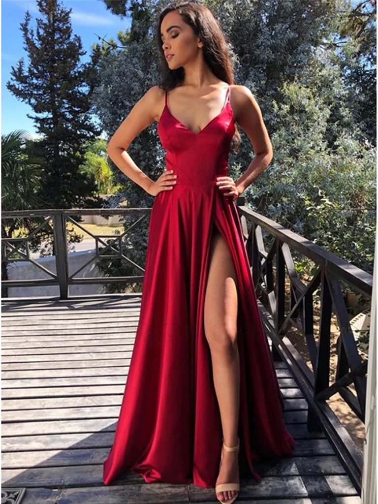 Best 2024 Long Burgundy Lace Prom Dresses Wine Red Evening Dresses –  MyChicDress