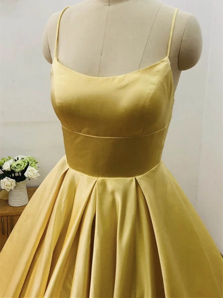 A Line Yellow Satin Long Prom Dresses, Yellow Satin Long Formal Evenin morievent A Line Yellow Satin Long Prom Dresses, Yellow Satin Long Formal Evenin morievent