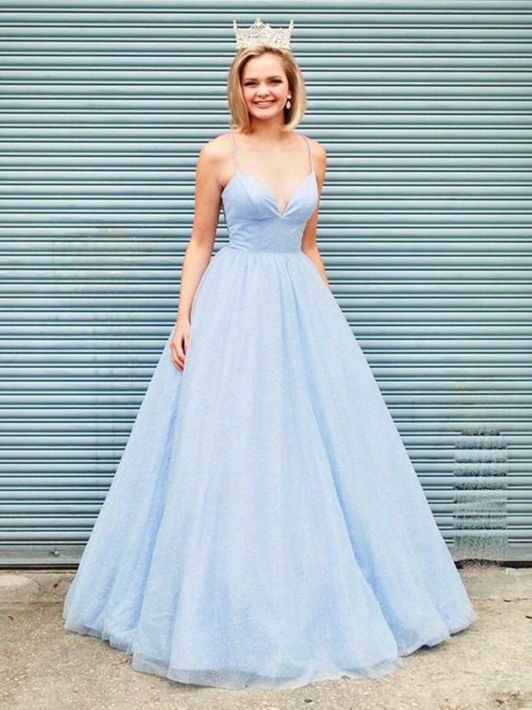 V Neck Light Blue Backless Prom Dresses, V Neck Open Back Light Blue F morievent V Neck Light Blue Backless Prom Dresses, V Neck Open Back Light Blue F morievent