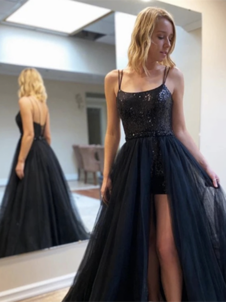 Black ball sales gown detachable skirt