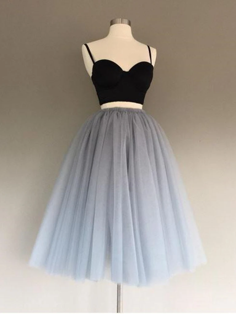 2 Pieces Black Gray Short Prom Dresses, Two Pieces Short Black Gray Fo morievent 2 Pieces Black Gray Short Prom Dresses, Two Pieces Short Black Gray Fo morievent