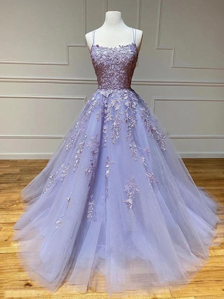 purple lace backless dress Mermaid V-Neck Backless Lilac Prom Dress with Lace PSK678 US8 / Custom Color