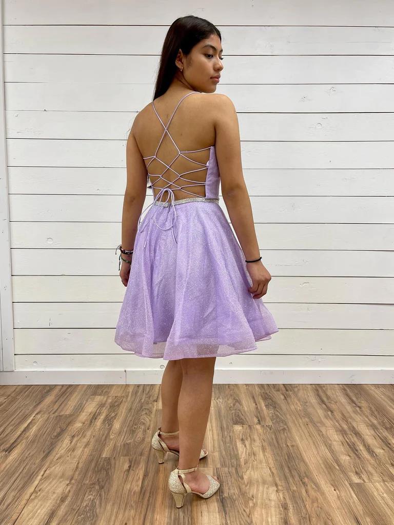 V Neck Backless Purple Tulle Prom Dresses with Belt, Backless Purple H morievent V Neck Backless Purple Tulle Prom Dresses with Belt, Backless Purple H morievent