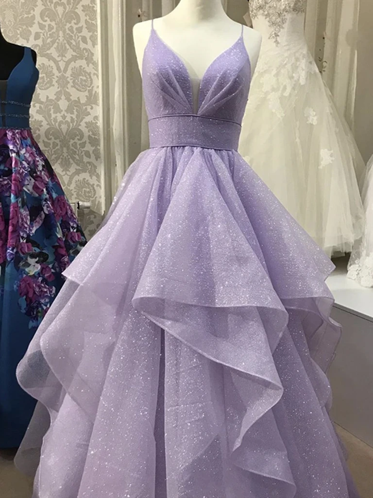 Unique V Neck Sequins Purple Prom Dresses, Unique V Neck Sequins Purpl morievent Unique V Neck Sequins Purple Prom Dresses, Unique V Neck Sequins Purpl morievent