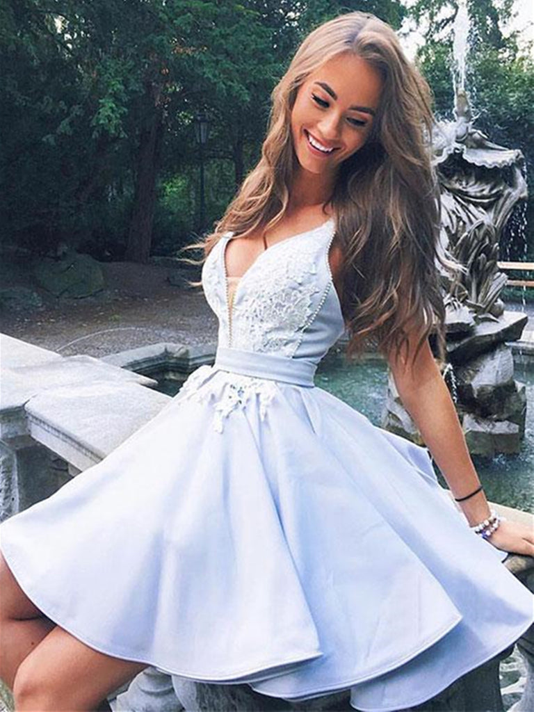 dresses for graduation short Women's White 3D Flower Applique Strapless Dress Mini Short Women Outfit Bridal Shower Dresses ,Graduation Dress,Bride