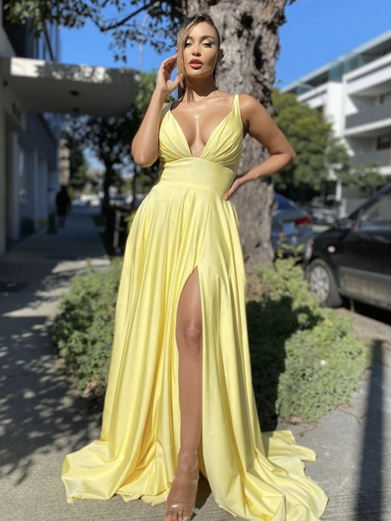 Yellow 2025 evening dresses