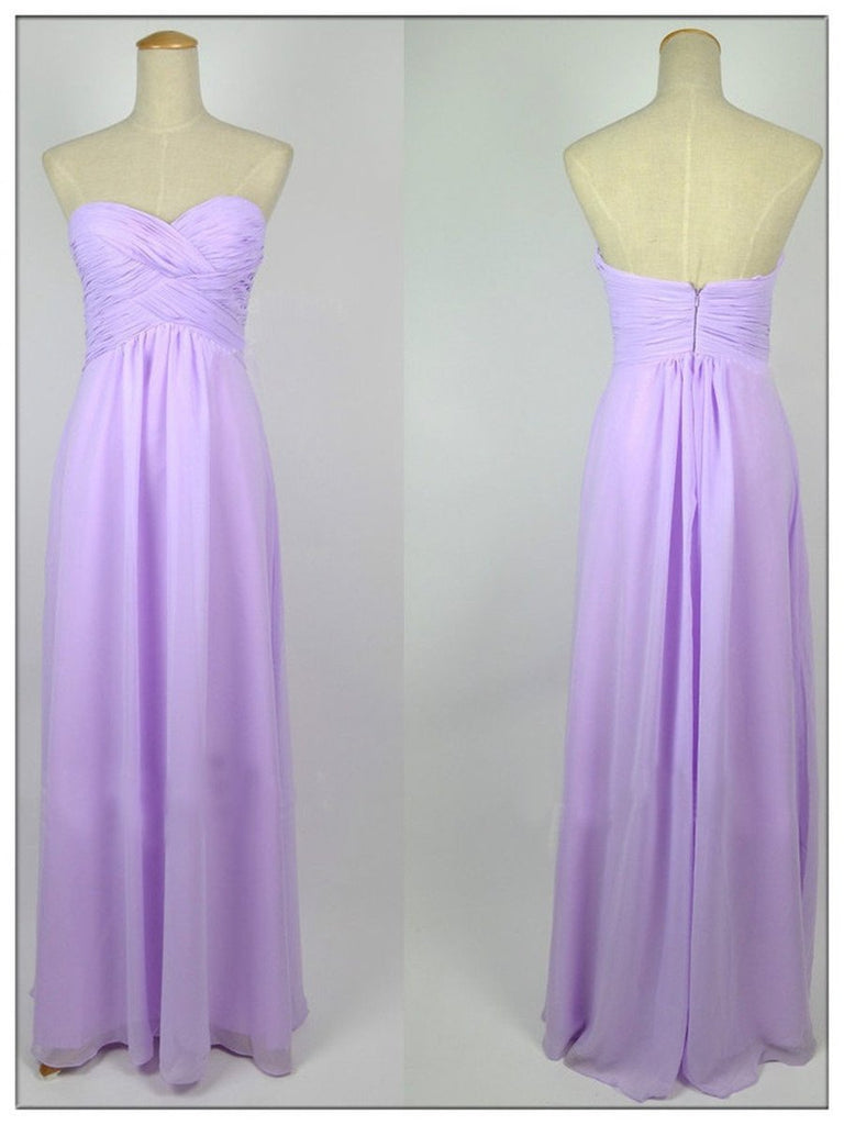 A Line Sweetheart Neck Lilac Long Prom Dress, Lilac Long Bridesmaid Dress