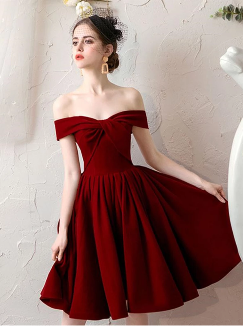 Off Shoulder Burgundy Short Prom Dresses, Off The Shoulder Burgundy Fo – morievent Off Shoulder Burgundy Short Prom Dresses, Off The Shoulder Burgundy Fo – morievent