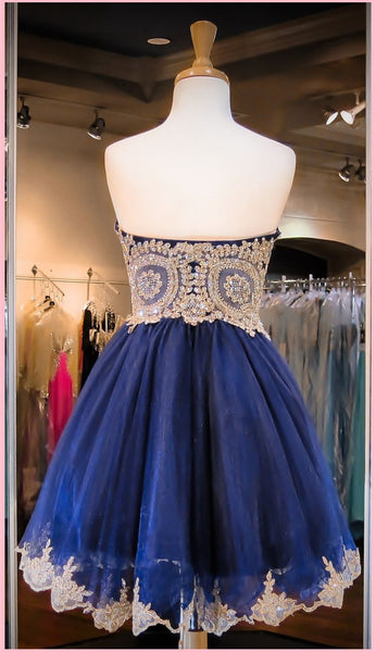 Custom Made A Line Sweetheart Neck Short Blue Prom Dresses, Blue Homecoming Dress, Blue Graduation Dress