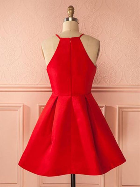Simple Red Short Prom Dress, Short Red Homecoming Dress, Red Short Mini Formal Dress