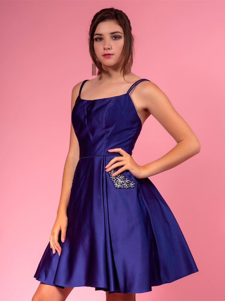 Dark Navy Blue Short Prom Dresses With Pocket Beading, Dark Navy Blue morievent Dark Navy Blue Short Prom Dresses With Pocket Beading, Dark Navy Blue morievent