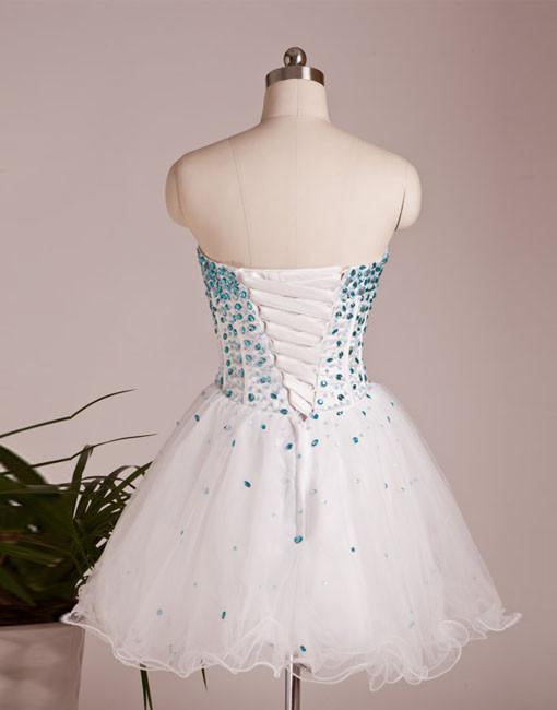 A Line Sweetheart Neck White Short Prom Dresses, Short Homecoming Dres morievent A Line Sweetheart Neck White Short Prom Dresses, Short Homecoming Dres morievent