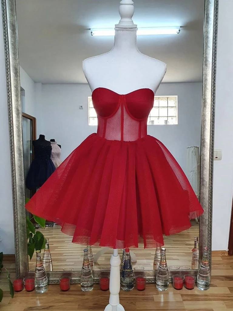 Short red 2025 evening dresses
