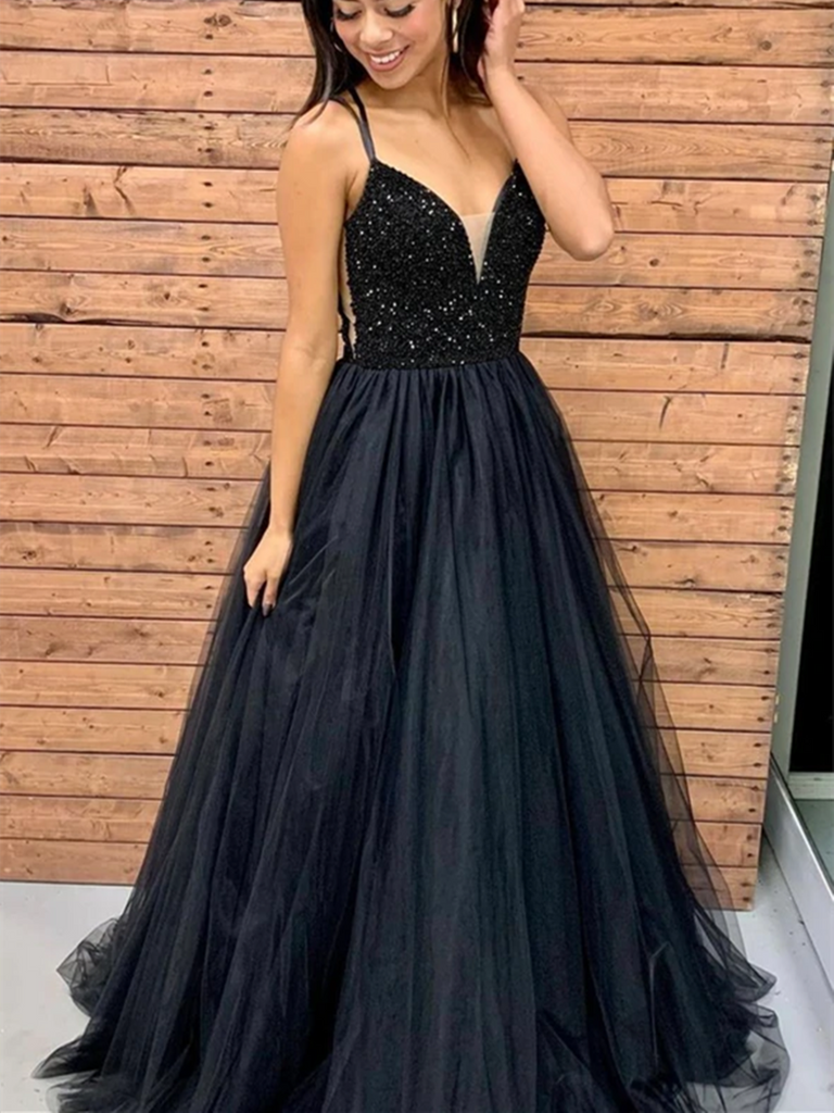Pretty black 2025 prom dresses