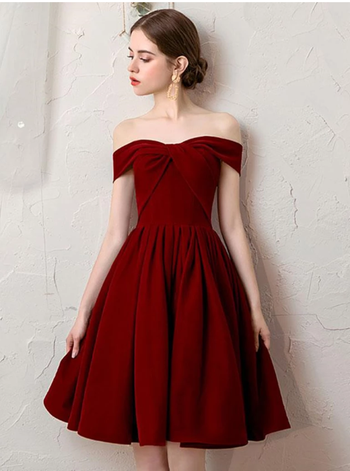 Off Shoulder Burgundy Short Prom Dresses, Off The Shoulder Burgundy Fo morievent Off Shoulder Burgundy Short Prom Dresses, Off The Shoulder Burgundy Fo morievent