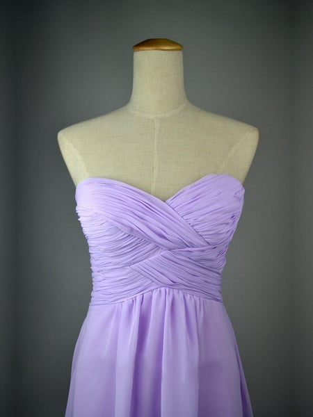 A Line Sweetheart Neck Lilac Long Prom Dress, Lilac Long Bridesmaid Dress