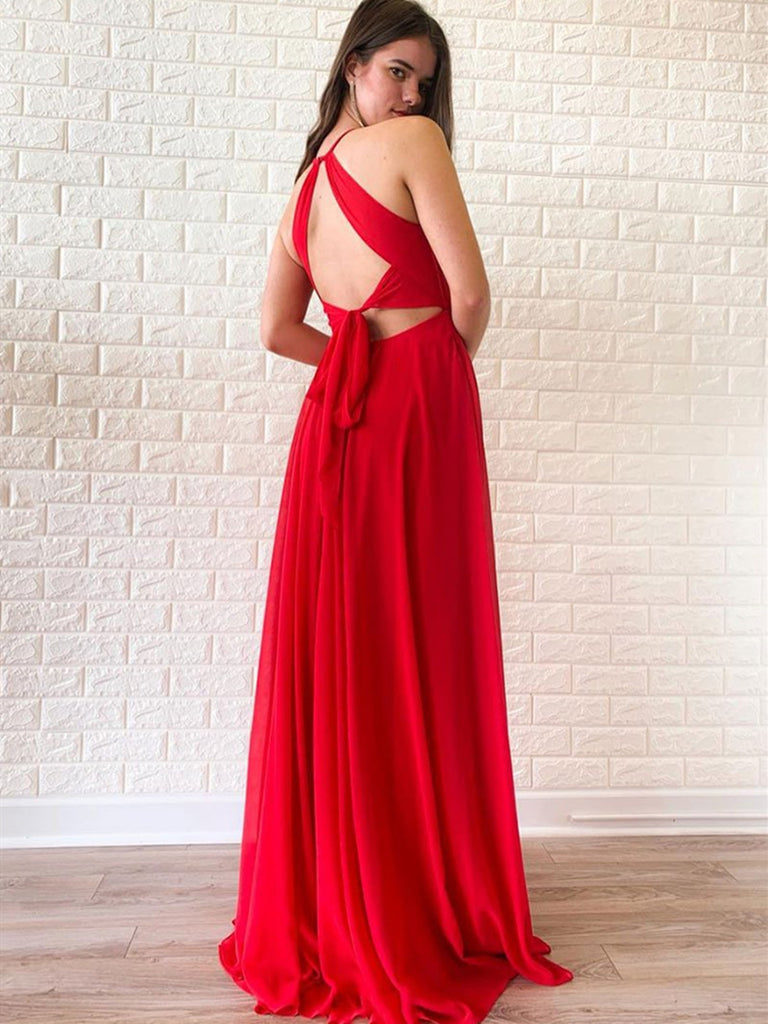 Red Chiffon Long Prom Dress, Red Chiffon Long Formal Evening Dress morievent Red Chiffon Long Prom Dress, Red Chiffon Long Formal Evening Dress morievent