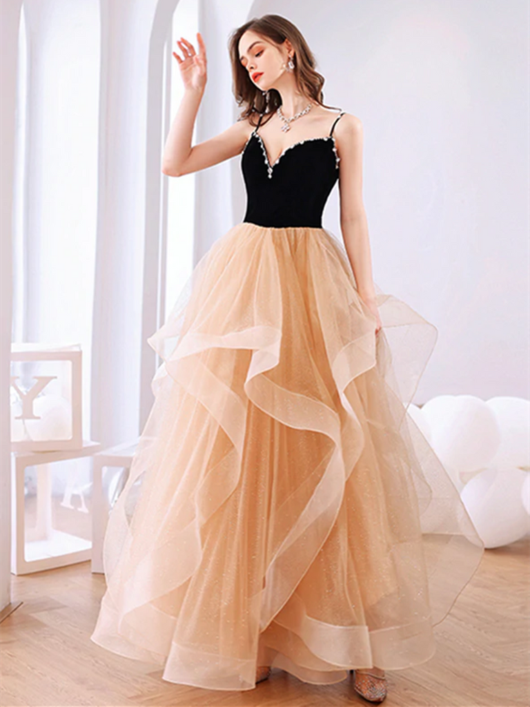 Champagne tulle maxi sales skirt