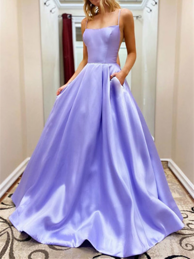 Purple Satin Lycra Patterned Thigh Slit Long Dress – Odette