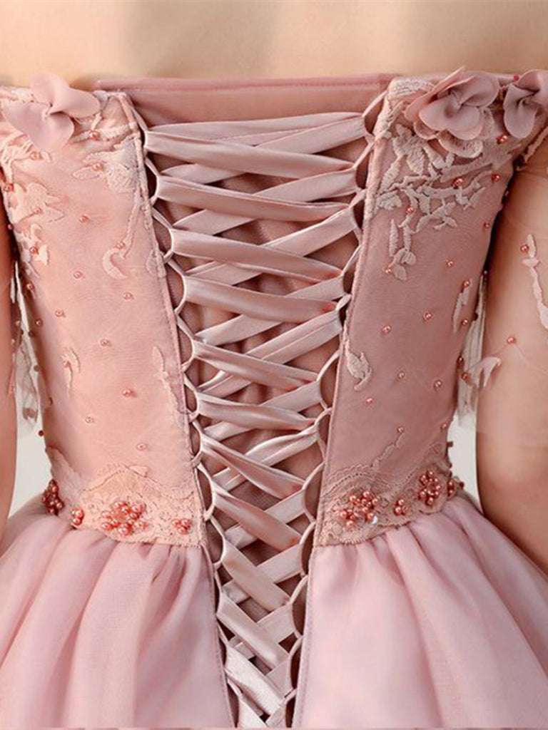 Dusty Pink Off Shoulder Short Sleeves Cheap Homecoming Dress, Dusty Pi morievent Dusty Pink Off Shoulder Short Sleeves Cheap Homecoming Dress, Dusty Pi morievent