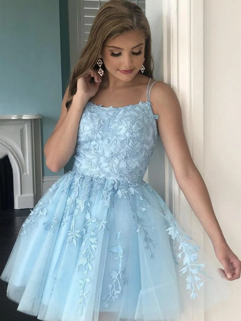 Backless Short Blue Lace Prom Dresses, Short Blue Lace Graduation Home morievent Backless Short Blue Lace Prom Dresses, Short Blue Lace Graduation Home morievent