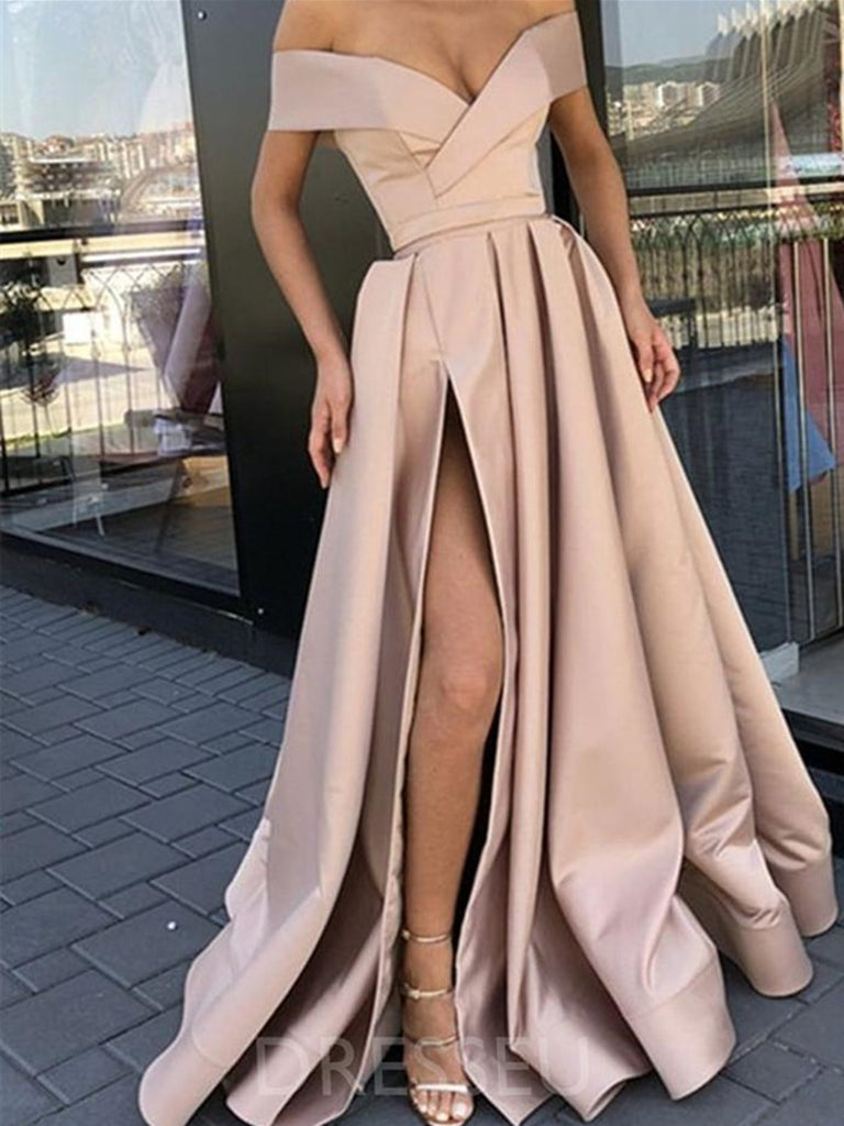 champagne dresses formal champagne formal dress A Line V Neck Backless Champagne Long Sparkling Prom Dresses, Champagne Prom Gown, Formal Dresses-parroquiadesanalbertomagno.com