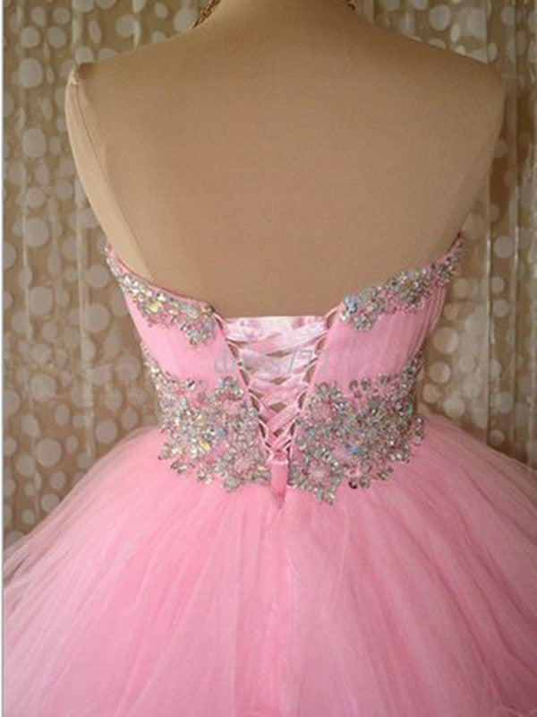 Custom Made Pink Puffy Short Prom Gown, Pink Prom Dresses, Formal Dres morievent Custom Made Pink Puffy Short Prom Gown, Pink Prom Dresses, Formal Dres morievent
