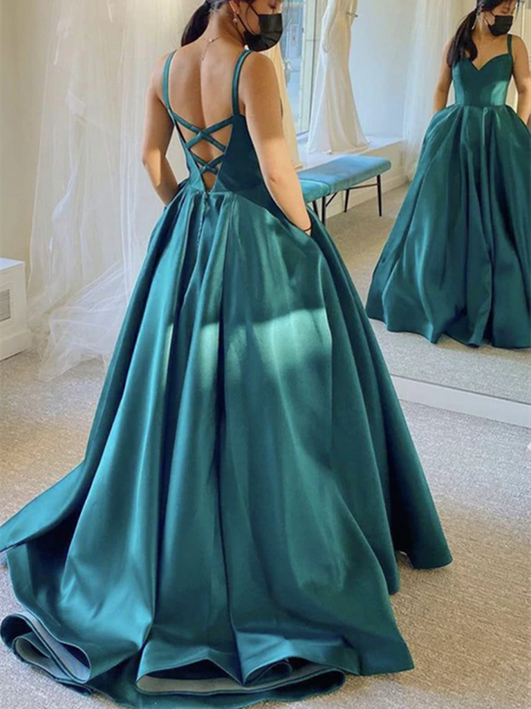 Modest / Simple Burgundy Satin Prom Dresses 2021 A-Line / Princess  Off-The-Shoulder Short Sleeve Backless Floor-Length / Long Formal Dresses