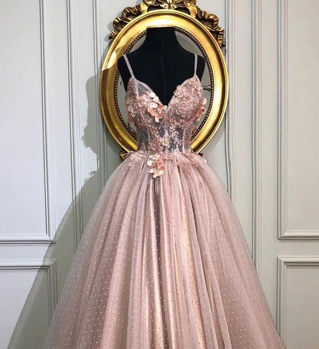 Pink Beaded Sweetheart Neck Tulle Lace Long Prom Dresses, Pink Tulle L morievent Pink Beaded Sweetheart Neck Tulle Lace Long Prom Dresses, Pink Tulle L morievent