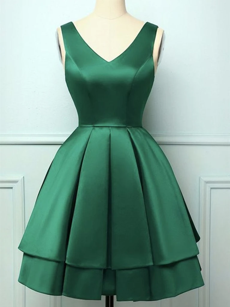 short green graduation dress Off Shoulder Short Green Prom Dresses, Short Green Formal Homecoming G jbydress