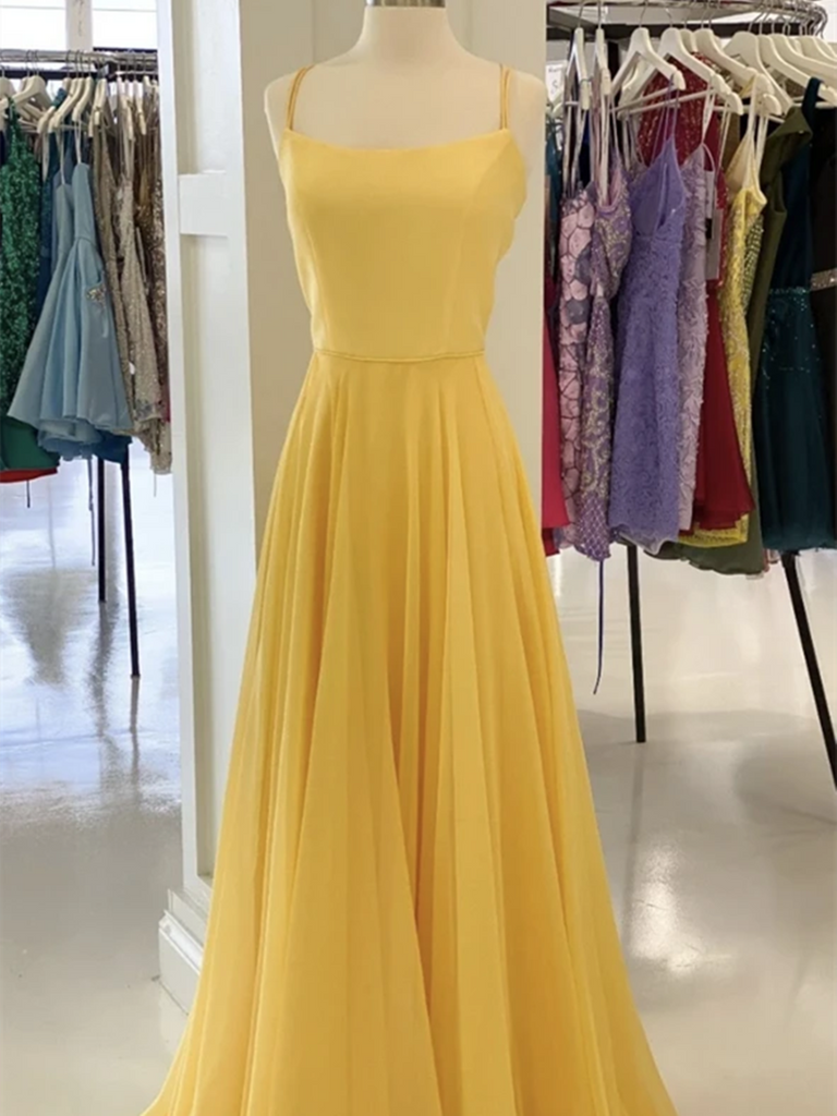 A Line Yellow Chiffon Long Prom Dresses, A Line Yellow Chiffon Long Fo morievent A Line Yellow Chiffon Long Prom Dresses, A Line Yellow Chiffon Long Fo morievent