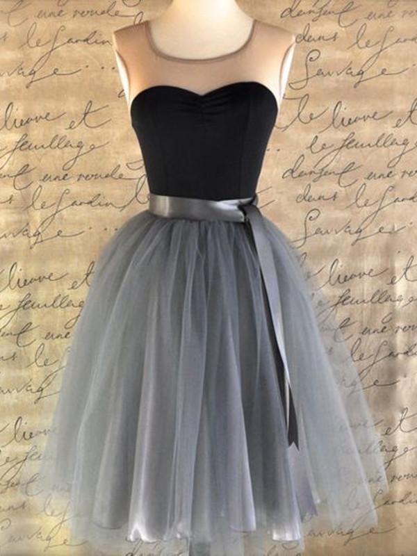 Custom Made Round Neck Sleeveless Short Prom Dresses, Short Graduation Dresses, Homecoming Dresses