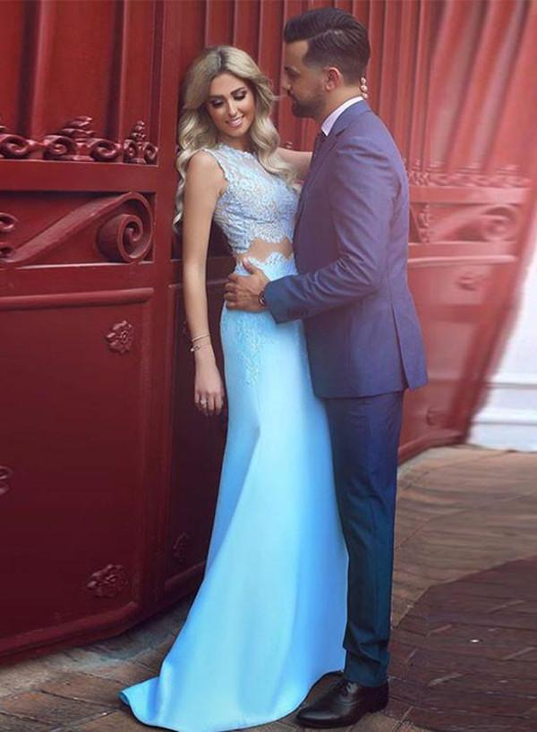 2 Pieces Light Blue Lace Mermaid Prom Dress, 2 Pieces Lace Formal Dres morievent 2 Pieces Light Blue Lace Mermaid Prom Dress, 2 Pieces Lace Formal Dres morievent